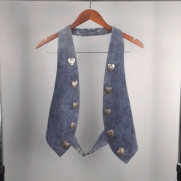 Tops - Coastal Cowgirl Suede Backless Heart Shaped Button Halter Waist Coat Vest